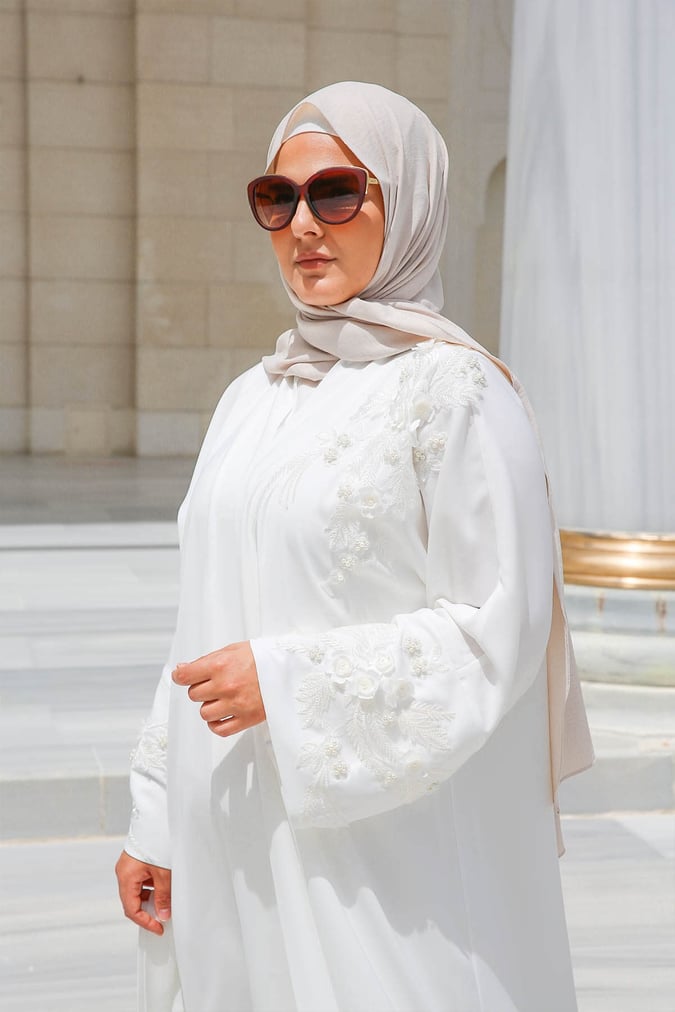Abaya deluxe écru