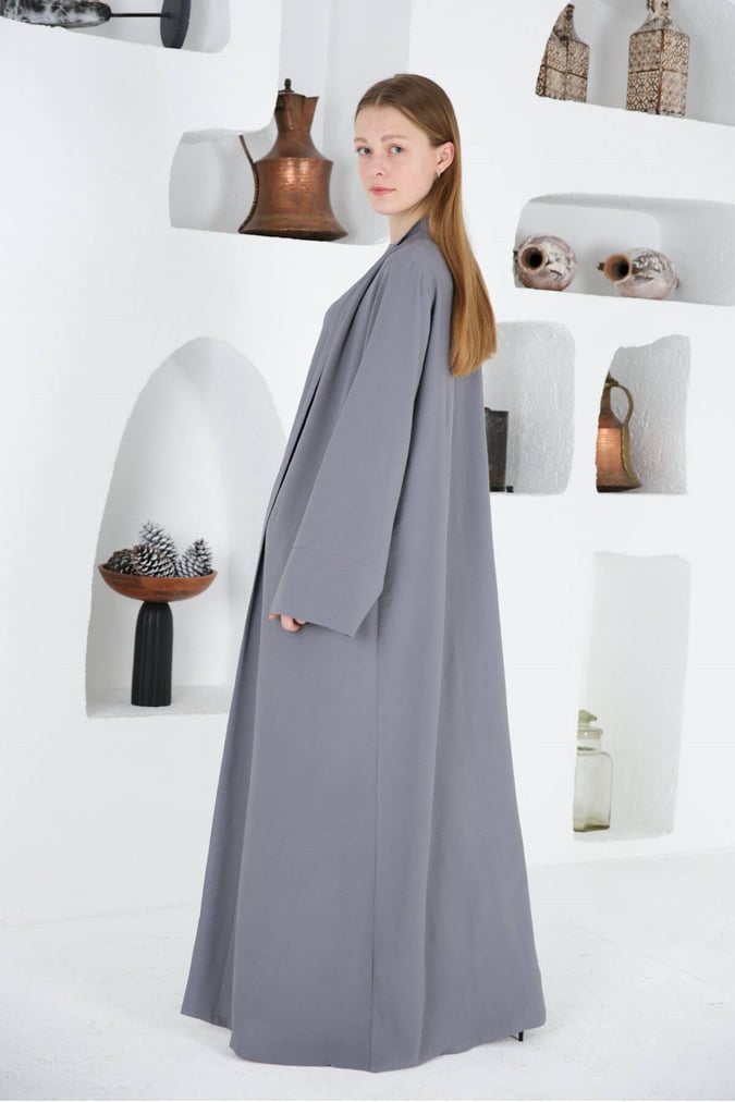 Ensemble abaya+robe fresh gris