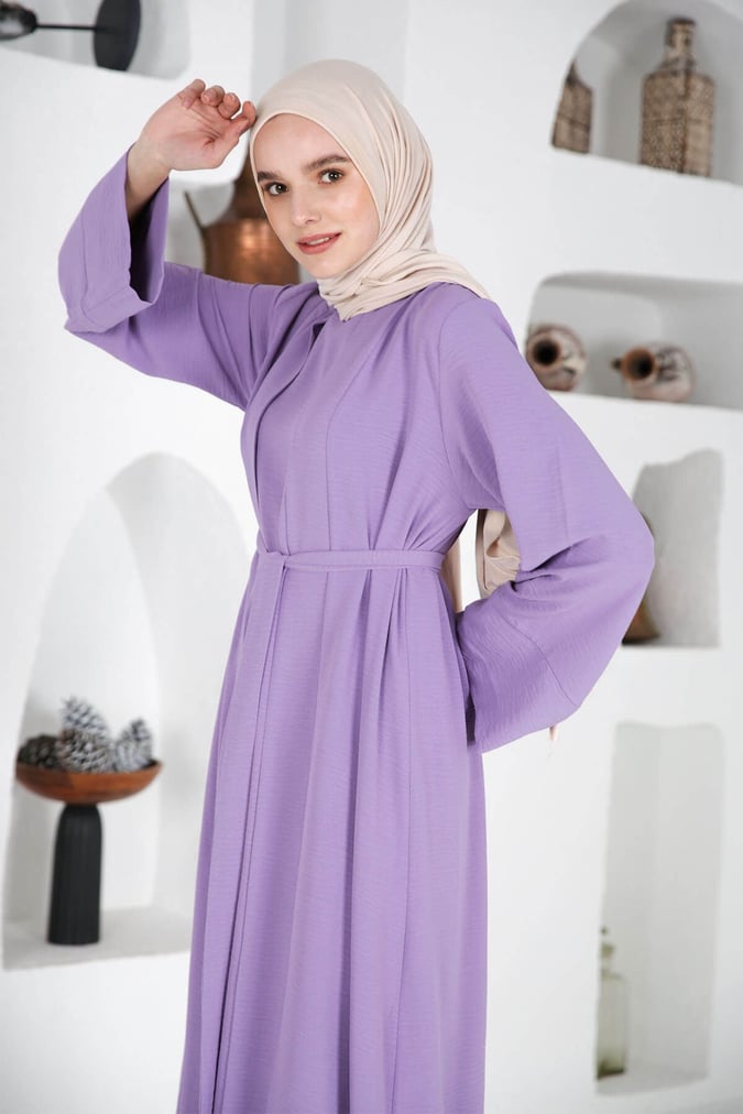 Ensemble abaya+robe fresh lila