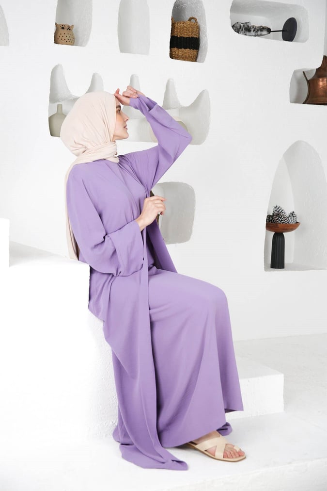 Ensemble abaya+robe fresh lila