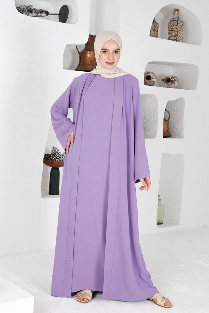 Ensemble abaya+robe fresh lila