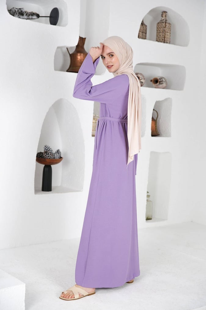 Ensemble abaya+robe fresh lila