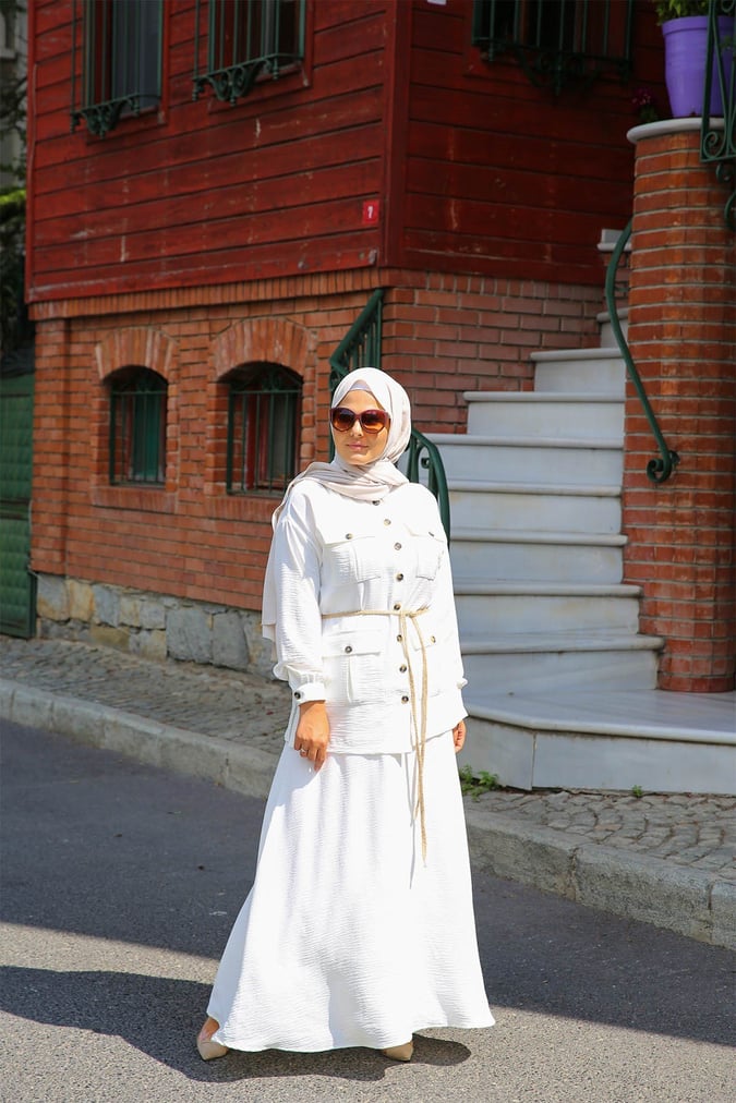 Ensemble safari jupe blanc