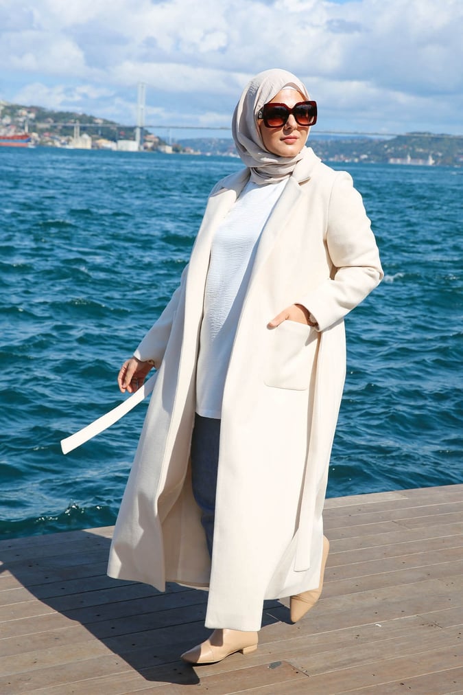 Manteau long beige