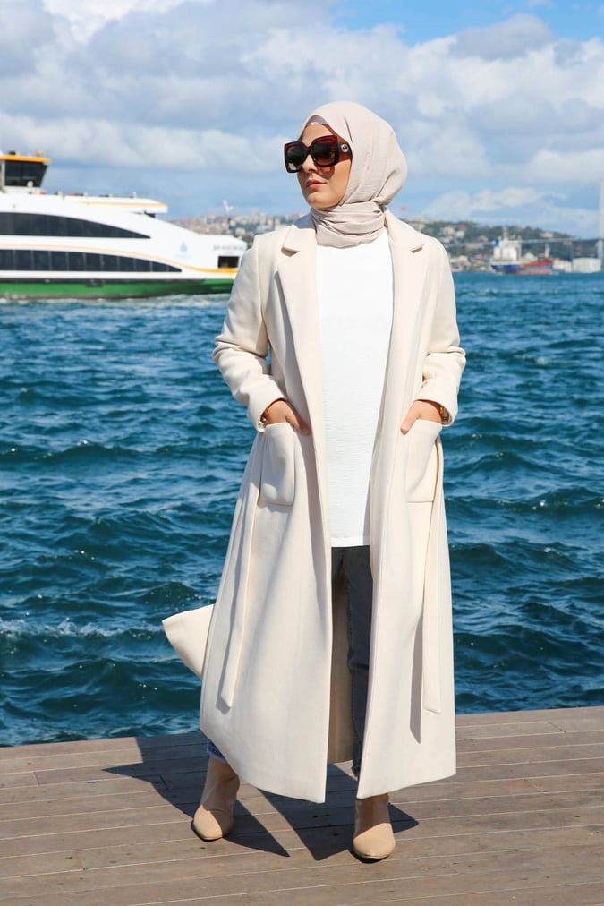 Manteau long beige