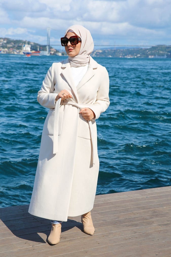 Manteau long beige