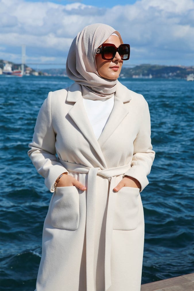 Manteau long beige