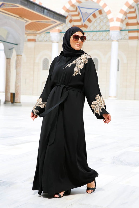 Abaya deluxe noir gold