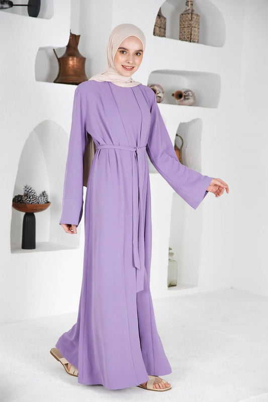 Ensemble abaya+robe fresh lila