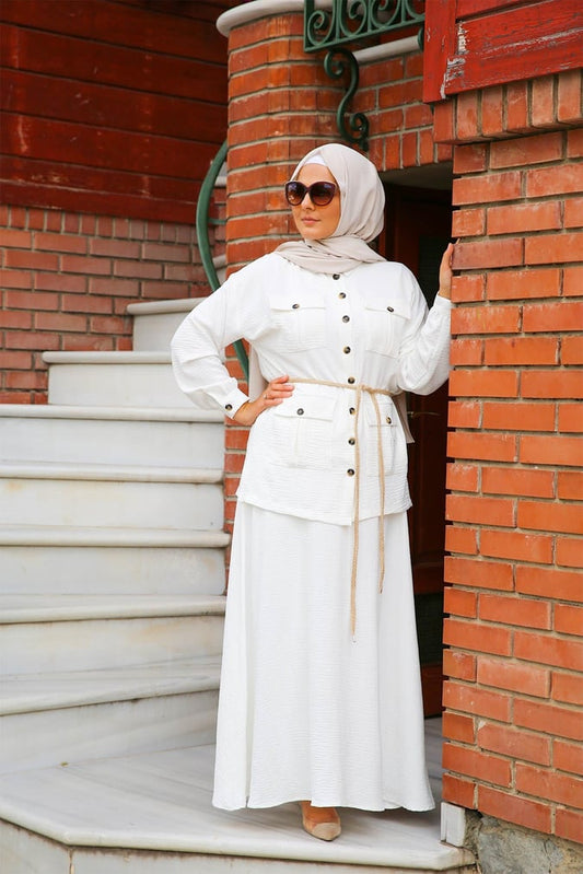 Ensemble safari jupe blanc