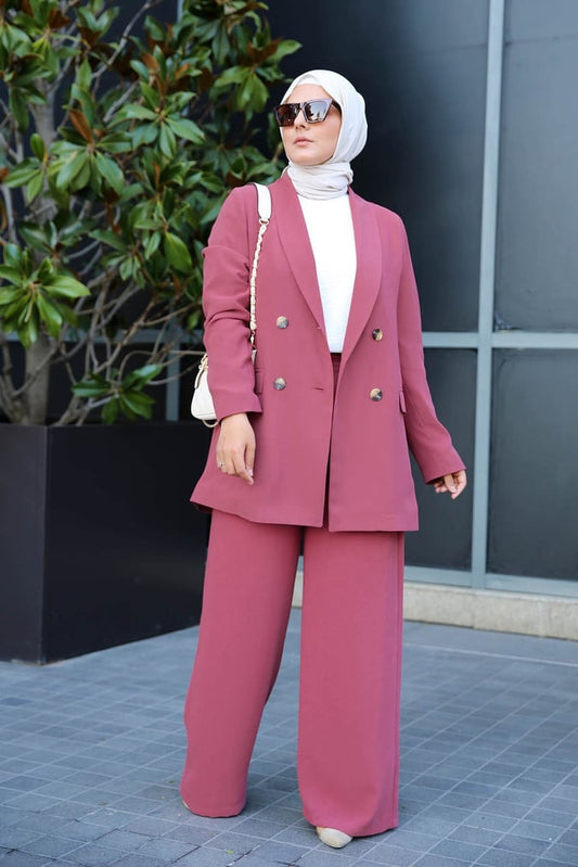 Tailleur modesty vieux rose